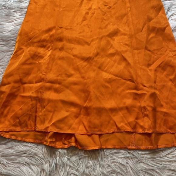 Nation LTD Birdie Flirty Orange Satin Skirt sz S - Picture 7 of 9